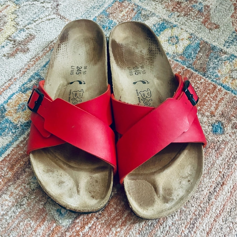Red Birkenstock Sandals